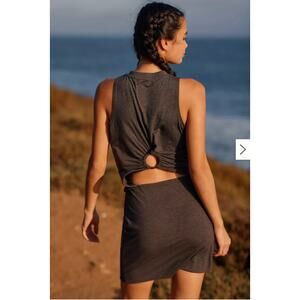 Spiritual Gangster Ring Back Triblend Dress Gray Mini‎ Anthropologie NWT XS